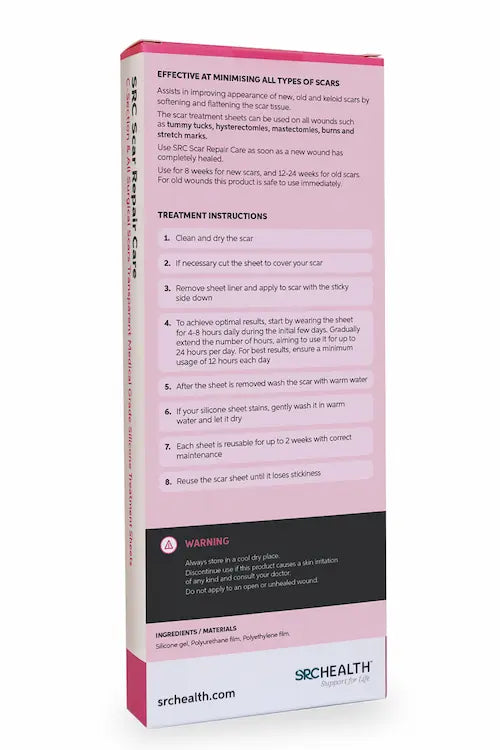 Packing details of Silicone Scar Sheets by SRC Health