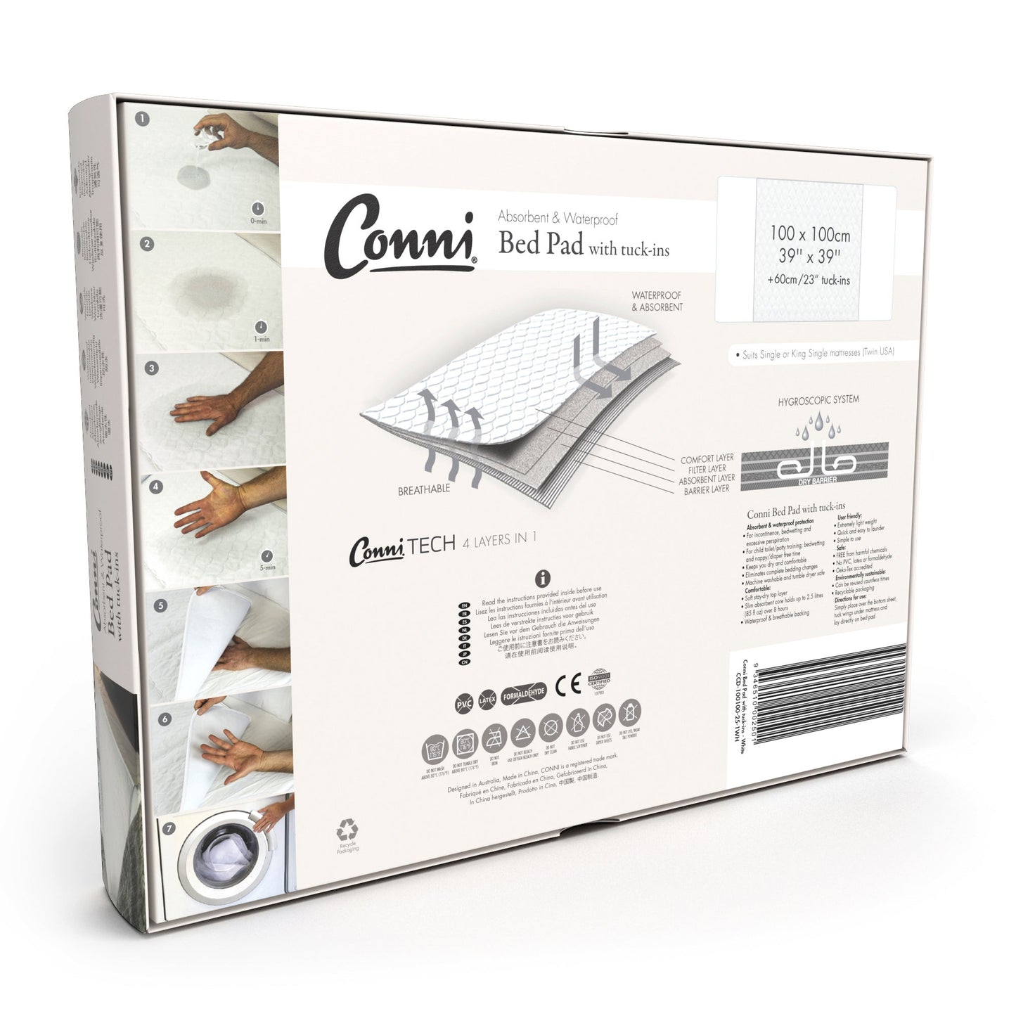 Bed Pad with tuck-ins 100 x 100 cm