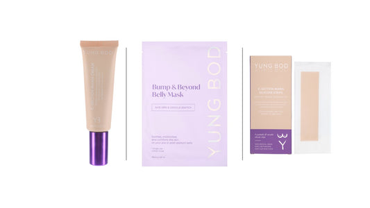 Yung Bod belly mask packaging on a white background