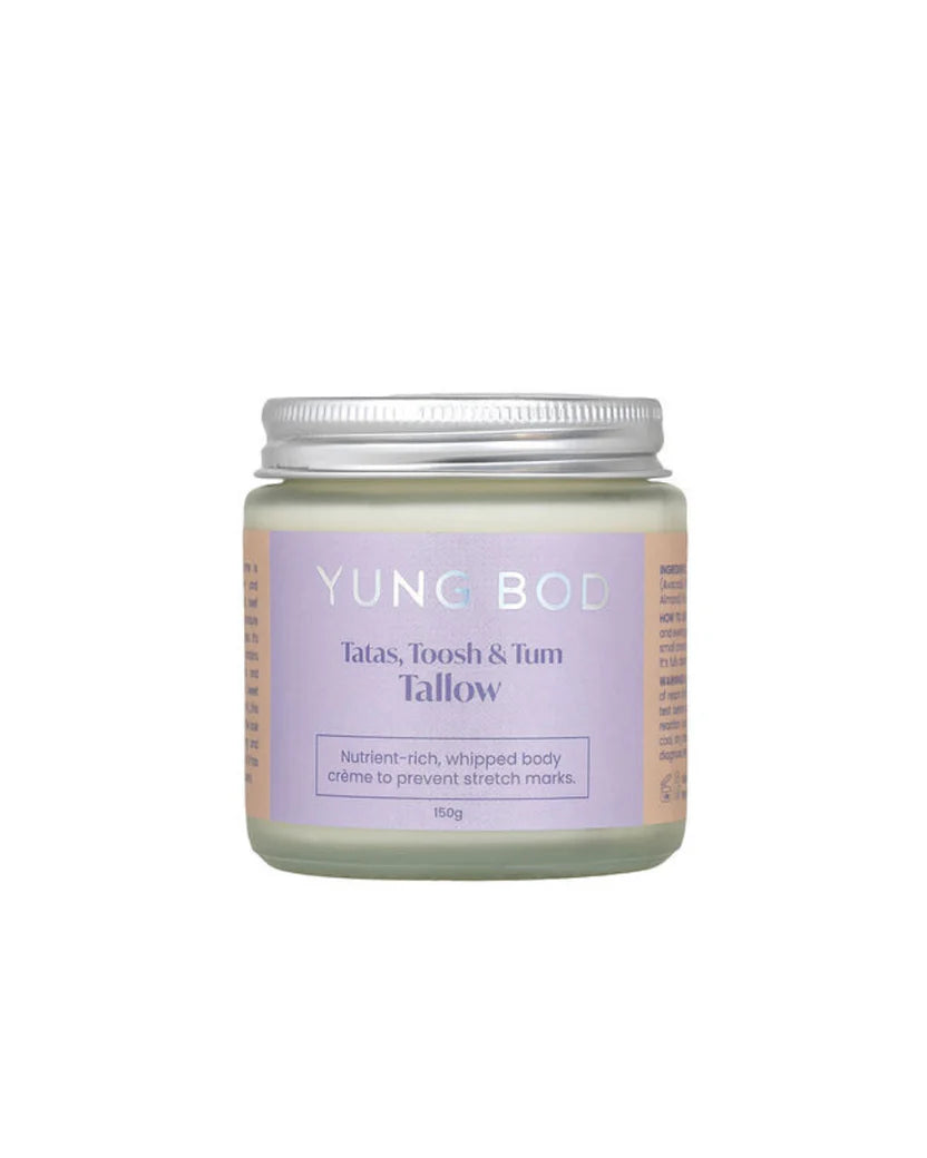 Yung Bod Stretch Mark Cream made from tallow jar